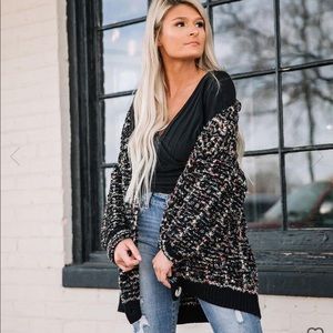 Favlux Metallic Gold Thread Cardigan Sweater